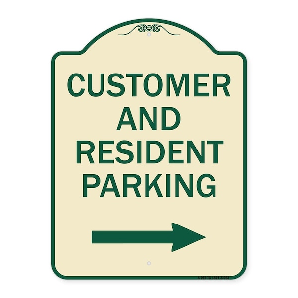Reserved Parking Customer and Visitor Parking Heavy-Gauge Aluminum Sign, 24" x 18", TG-1824-23052